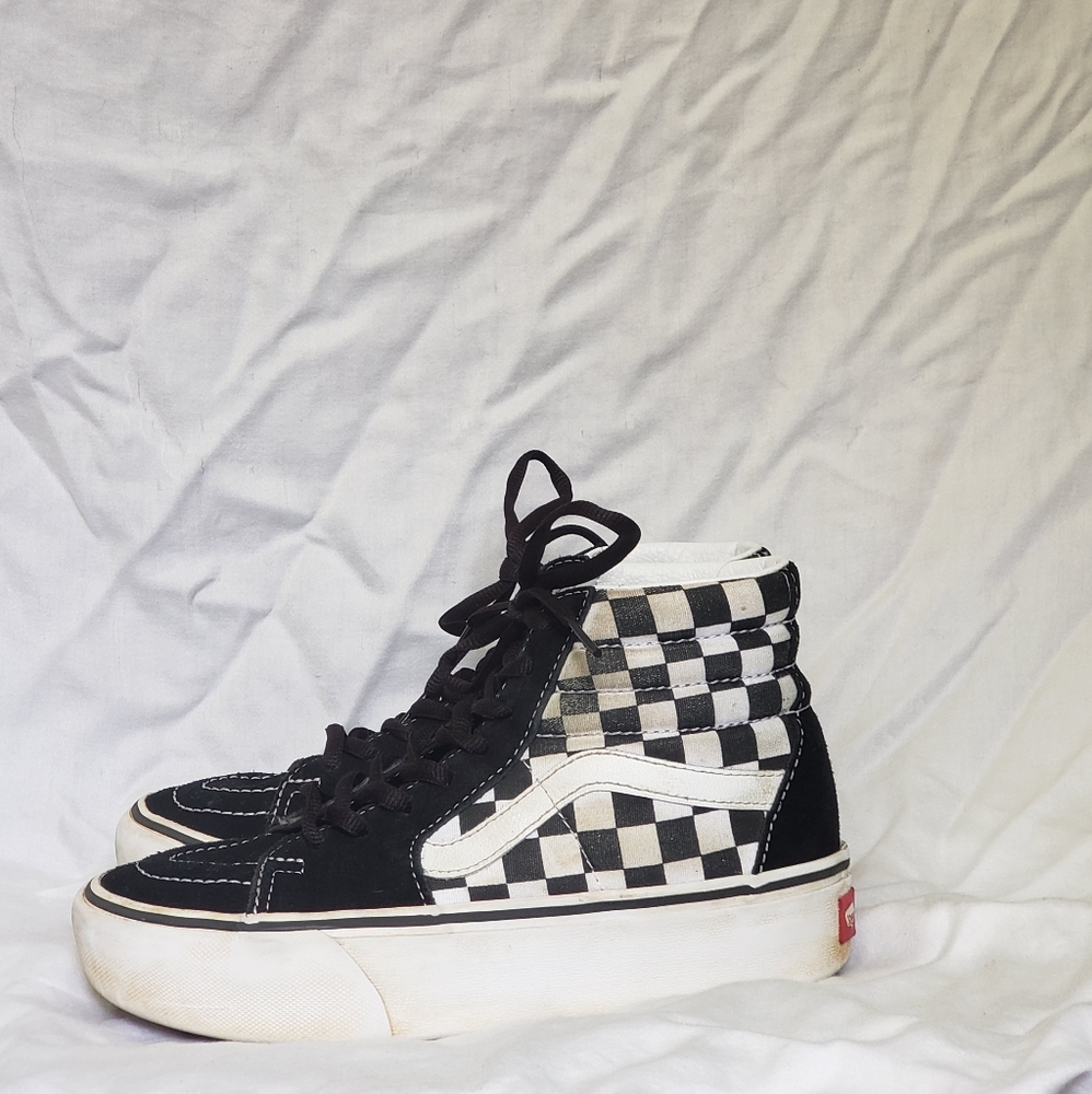 Womens Checkerboard Platform Vans US 5